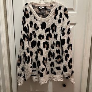Plus size 2xl leopard print super soft oversized sweater.